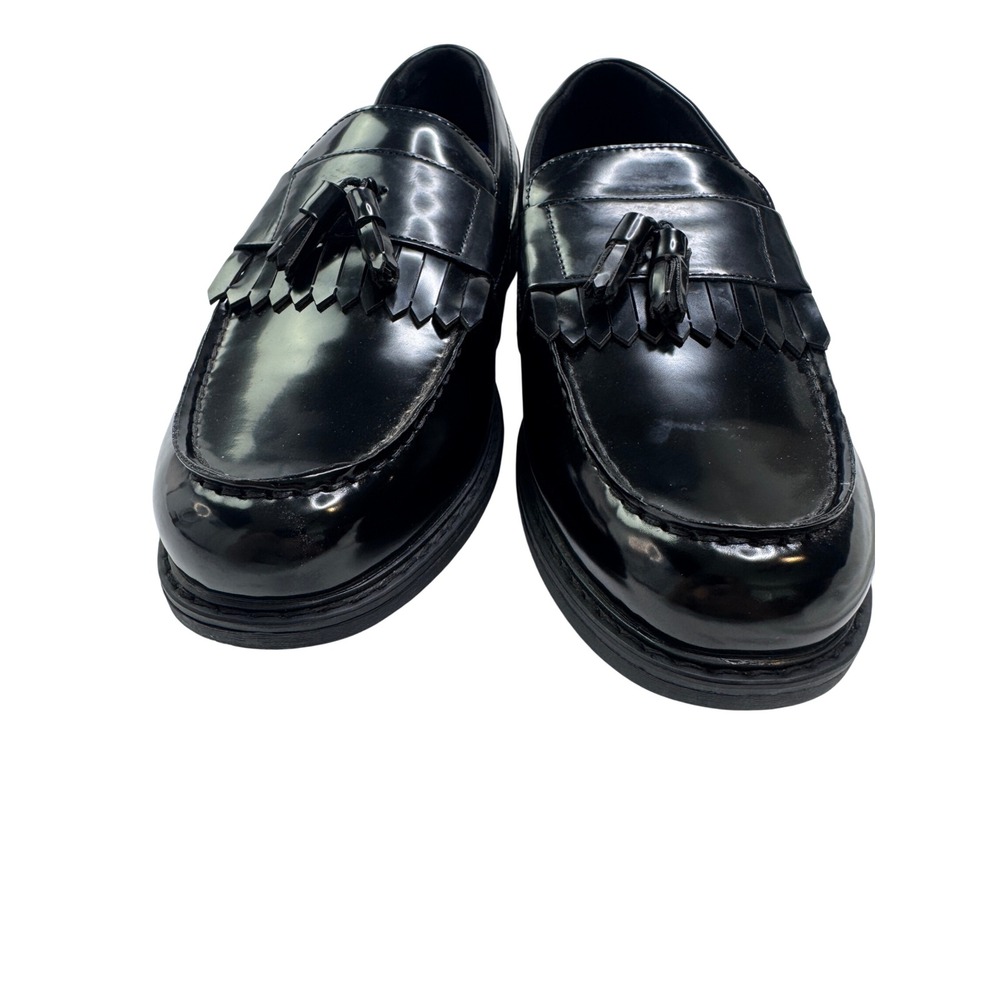 Nunn Bush Men Black Polished Leather Tassel Kiltie Loafer Dress 9W old money